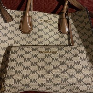 Michael Kors purse and wallet. Used twice, no marks inside or out.